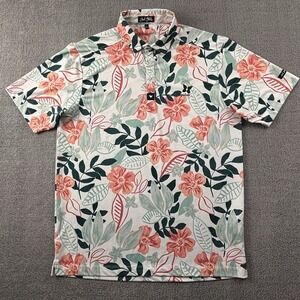 Bad Birdie Polo Shirt Adult Large Short Sleeve Golf Floral Active Casual Men's